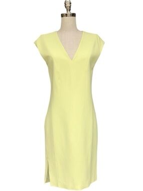 Narciso Rodriguez Bond Crepe Sheath Dress Citrus Yellow Size 40 (US 4/6)